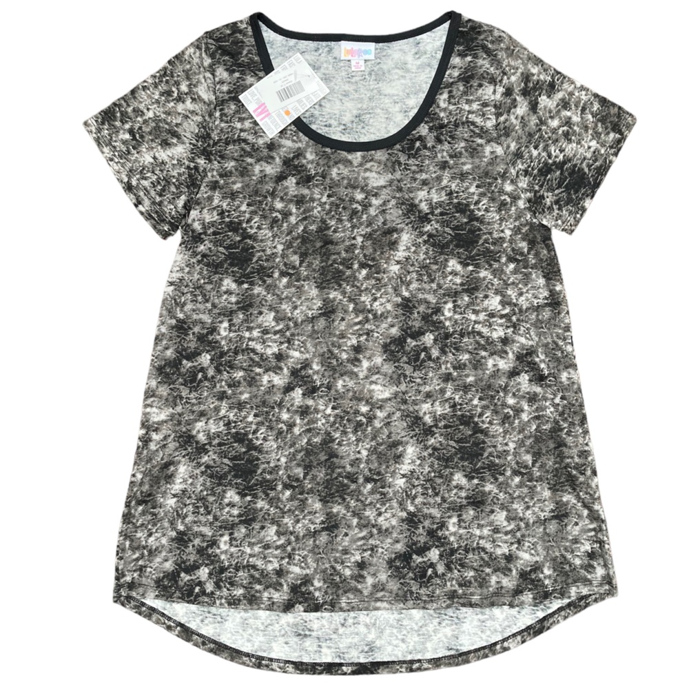 LuLaRoe Women’s Classic Tee Short-Sleeve Versatile Medium Black Gray